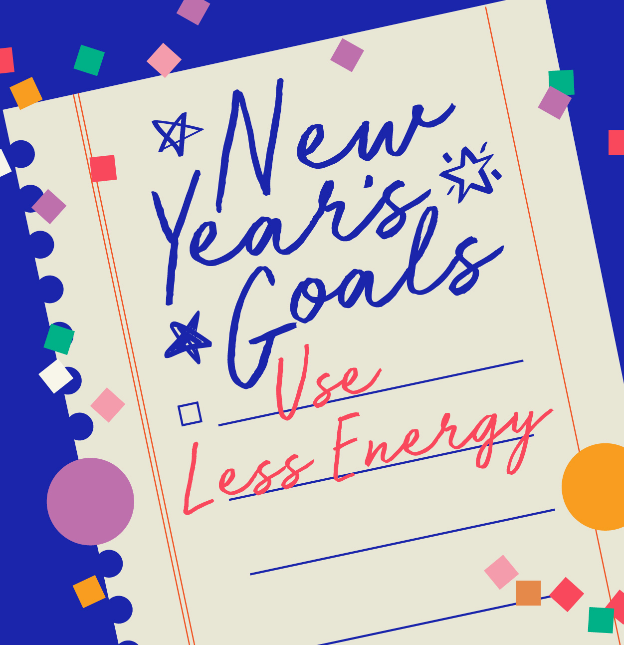 New Year's Goals Use Less Energy